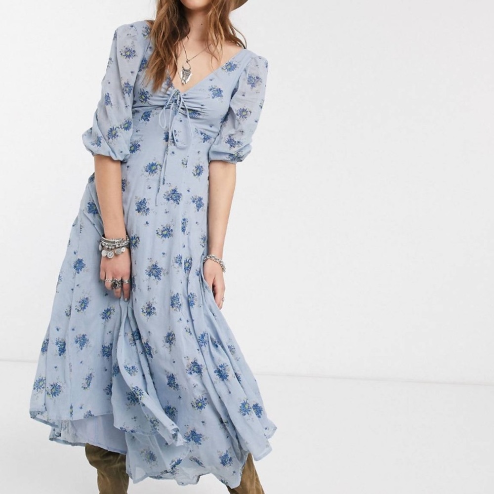 SOLD NWT Free People Sea Glass Midi Floral Dress